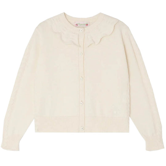 BONPOINT Lueur Ruffle Cardigan - Craie