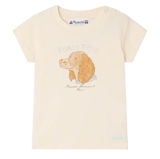 BONPOINT Tom Forte Tête Baby T-Shirt - Ivory