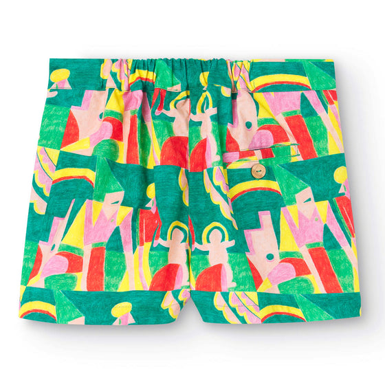 Funky Blocks Green Shorts