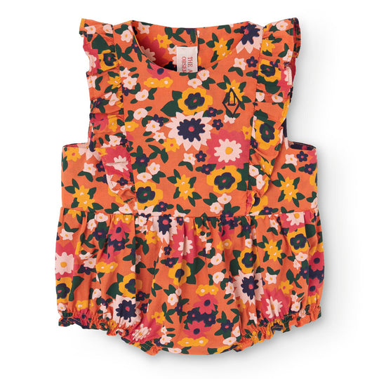 THE ANIMALS OBSERVATORY Meerkat Orange Flowers Romper