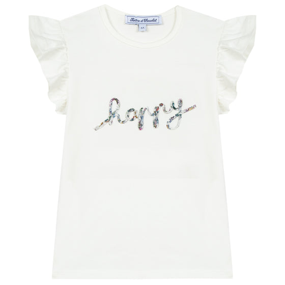 Happy Liberty Flutter-Sleeve T-shirt