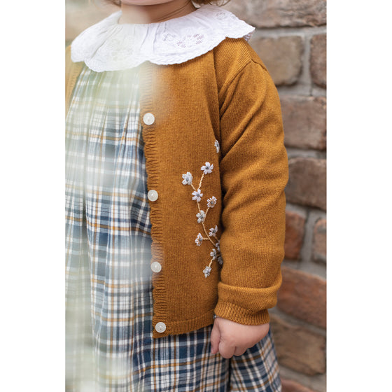 Daisy Embroidered Baby Cardigan