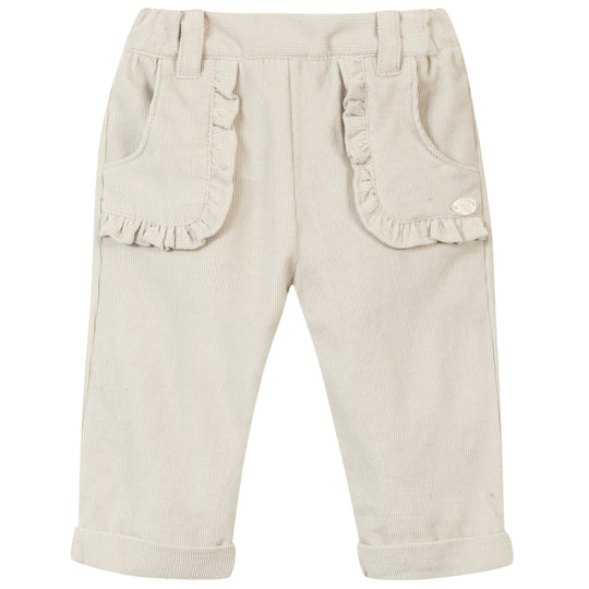 TARTINE ET CHOCOLAT Ruffle Baby Pants - Cream