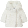 Faux Fur Hooded Baby Coat, White