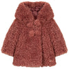 Faux Fur Hooded Baby Coat, Dusty Pink