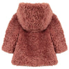 Faux Fur Hooded Baby Coat, Dusty Pink