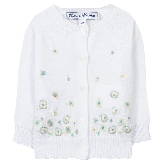 Embroidered Floral Baby Cardigan