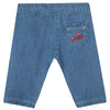 Embroidered Pockets Chambray Baby Pants