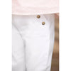 Classic Side-Buttoned White Pants