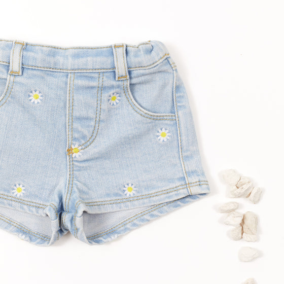 Hippie Days Embroidered Denim Shorts - FINAL SALE