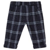 Navy Wool Checked Baby Pants