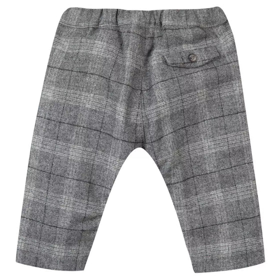 Grey Flannel Checked Baby Pants