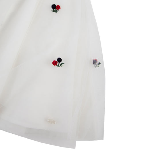 Hand Embroidered Floral Tutu Skirt