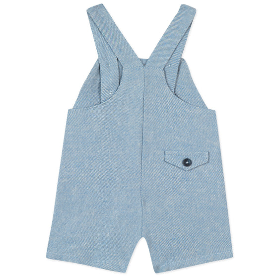 Sky Blue Linen Baby Overalls  - FINAL SALE