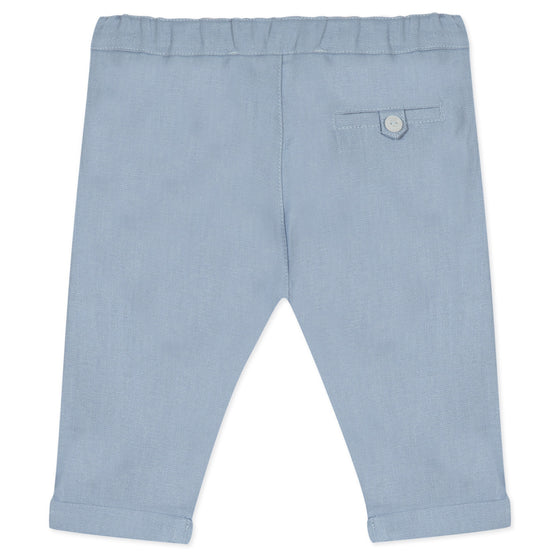 Sky Blue Linen Baby Pants