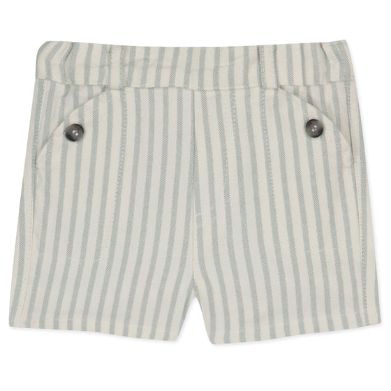 Sea Green Striped Baby Shorts