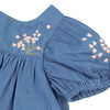 Floral Embroidered Chambray Baby Dress