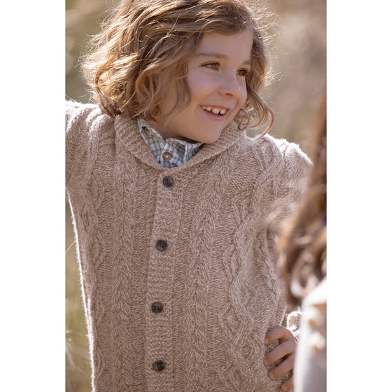 Shawl Collar Cableknit Cardigan