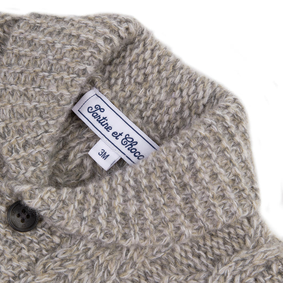 Shawl Collar Cableknit Baby Cardigan