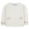 Pocket Petals Baby Cardigan - White