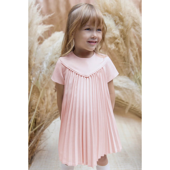 Pale Pink Pleated Baby Dress