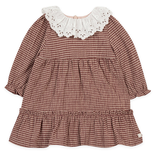 TARTINE ET CHOCOLAT Lace and Checks Baby Dress