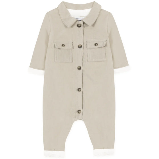 Velvet Sand Corduroy Baby Jumpsuit