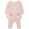 Ruffle-Collar Embroidered Baby Set