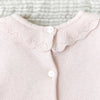 Ruffle-Collar Embroidered Baby Set