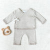 Heathered Sand Kimono-Wrap Baby Set