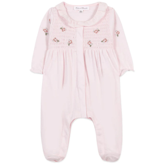 Floral Embroidered Footed Pajamas