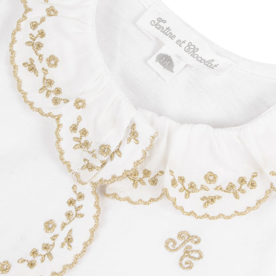 Golden Lace Baby Pajamas