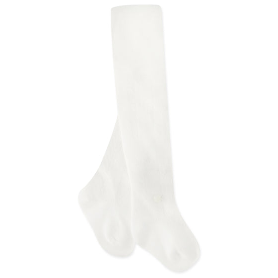 Classic Ribbed Baby Tights - White