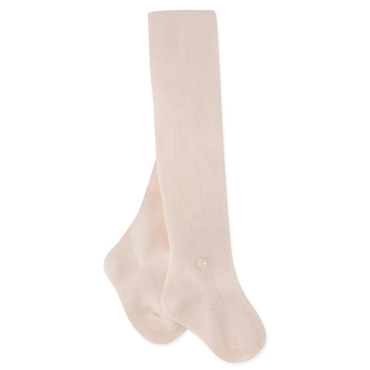 TARTINE ET CHOCOLAT Classic Ribbed Baby Tights - Pink