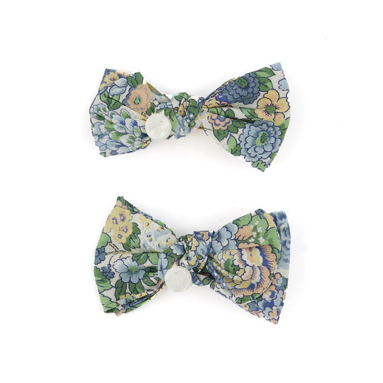 TARTINE ET CHOCOLAT Liberty Celadon Bow Clip Set
