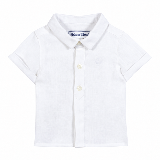 TARTINE ET CHOCOLAT Short Sleeve Baby Chemise - Blanc