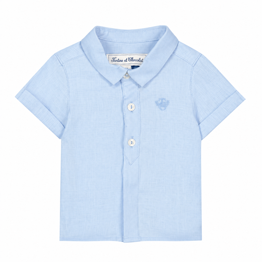 TARTINE ET CHOCOLAT Short Sleeve Baby Chemise - Nuage