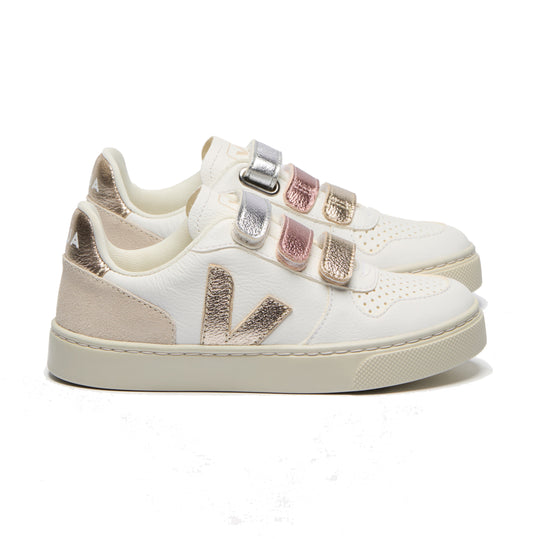 VEJA V-10 Leather Sneakers - Mixed Metals