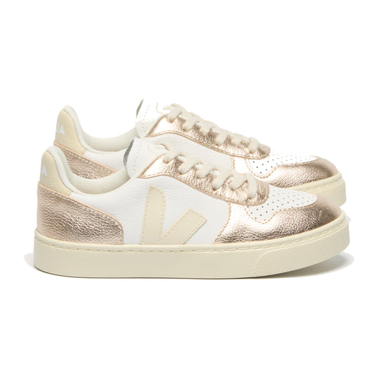 VEJA V-10 Leather Laces Sneakers - Golden