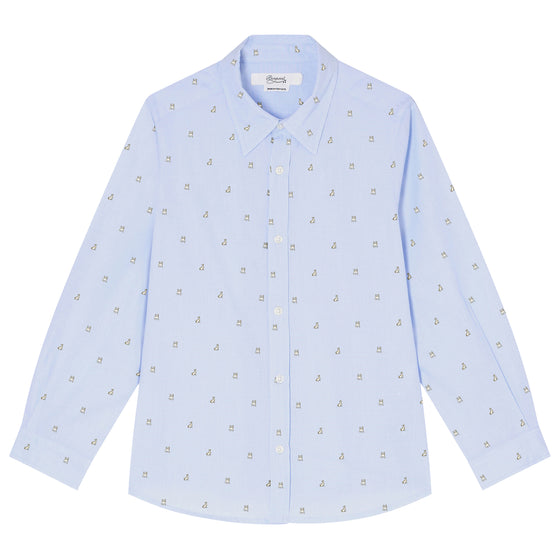 Daho Teeny Puppy Print Dress Shirt