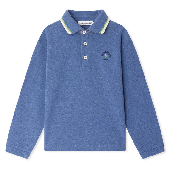 BONPOINT Jerry Knit Polo - Bleu Gris