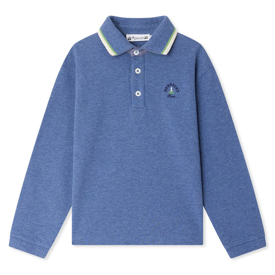 BONPOINT Jerry Knit Polo - Bleu Gris