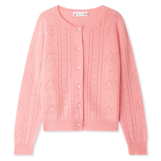 BONPOINT Josiane Cashmere Cardigan - Rose Bonbon