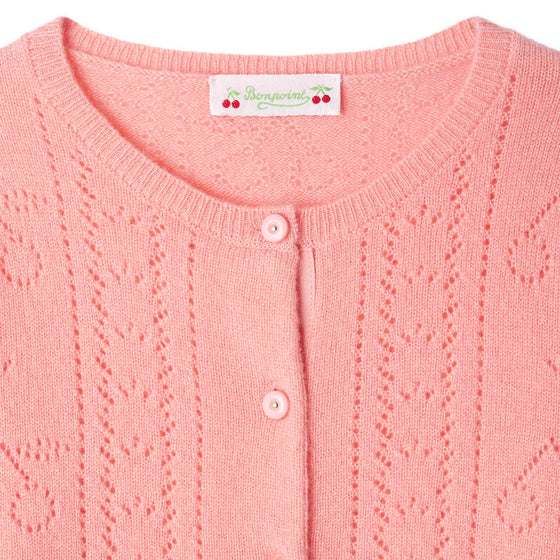 BONPOINT Josiane Cashmere Cardigan - Rose Bonbon