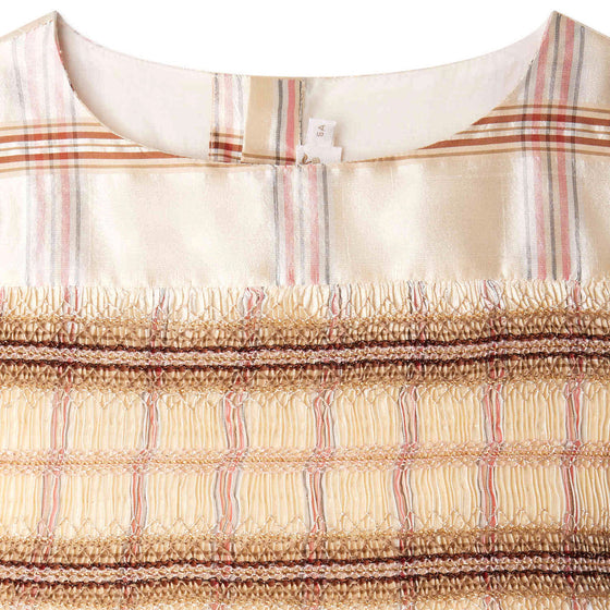 BONPOINT Duchesse Party Dress - Carreaux Ecru