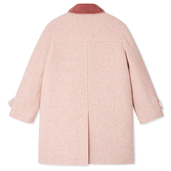 BONPOINT Jaida Velvet Collar Pea Coat - Delicate Pink