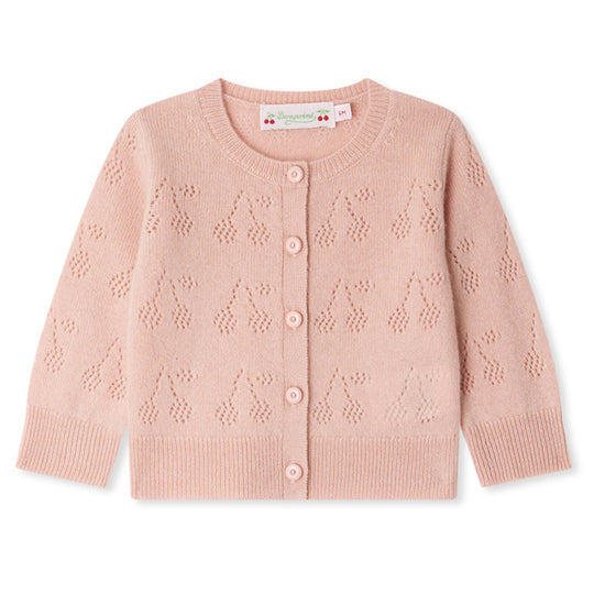 BONPOINT Gwenoli Cashmere Cardigan - Pink Rose