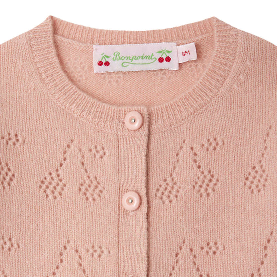BONPOINT Gwenoli Cashmere Cardigan - Pink Rose