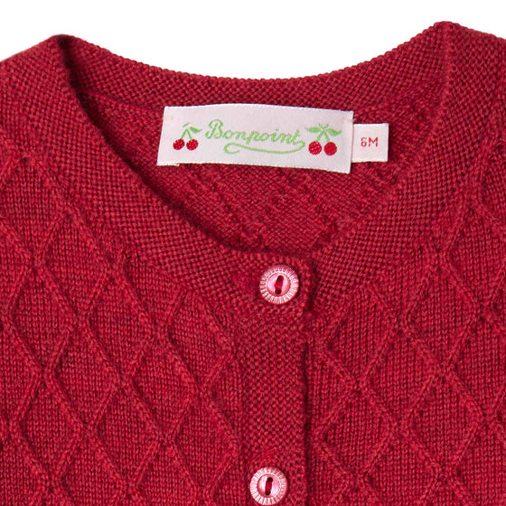 BONPOINT Jarancia Baby Cardigan - Cerise