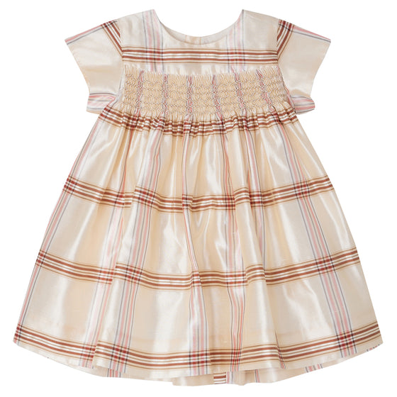 BONPOINT Maruska Baby Dress - Carreaux Ecru